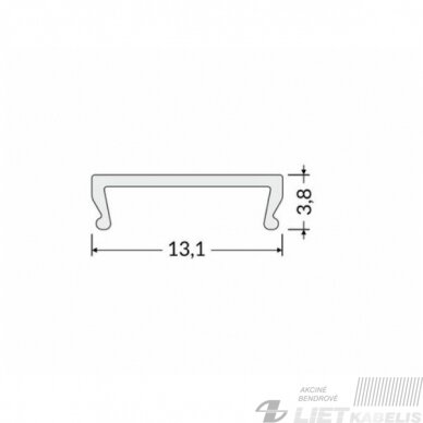 Uždengimo juosta LED profiliui C baltas KLIK 3m, Topmet 2