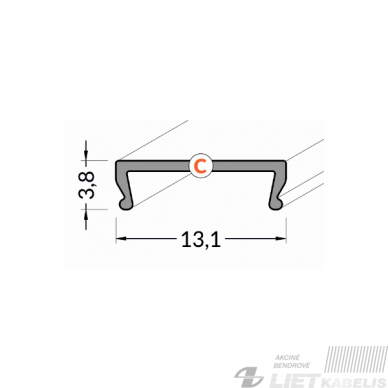 Uždengimo juosta LED profiliui C juodas KLIK 2