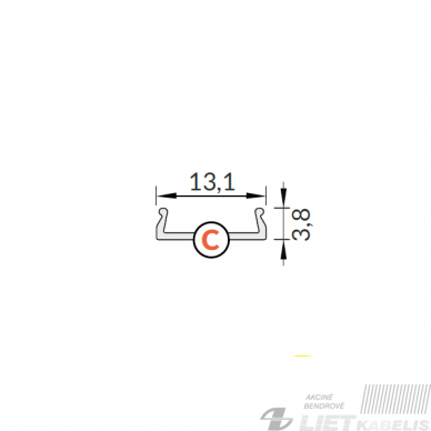 Uždengimo juosta LED profiliui C juodas KLIK, 3m, Topmet 2